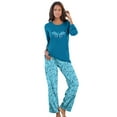 thumbnail image 1 of Dreams & Co. Plus Size Long Sleeve Knit PJ Set, 1 of 6