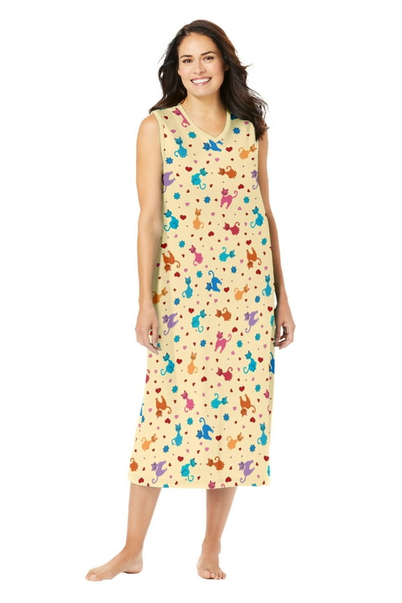 Plus Size Long Sleeveless Sleepshirt