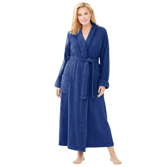 Dreams & Co. Women's Plus Size Long Terry Robe