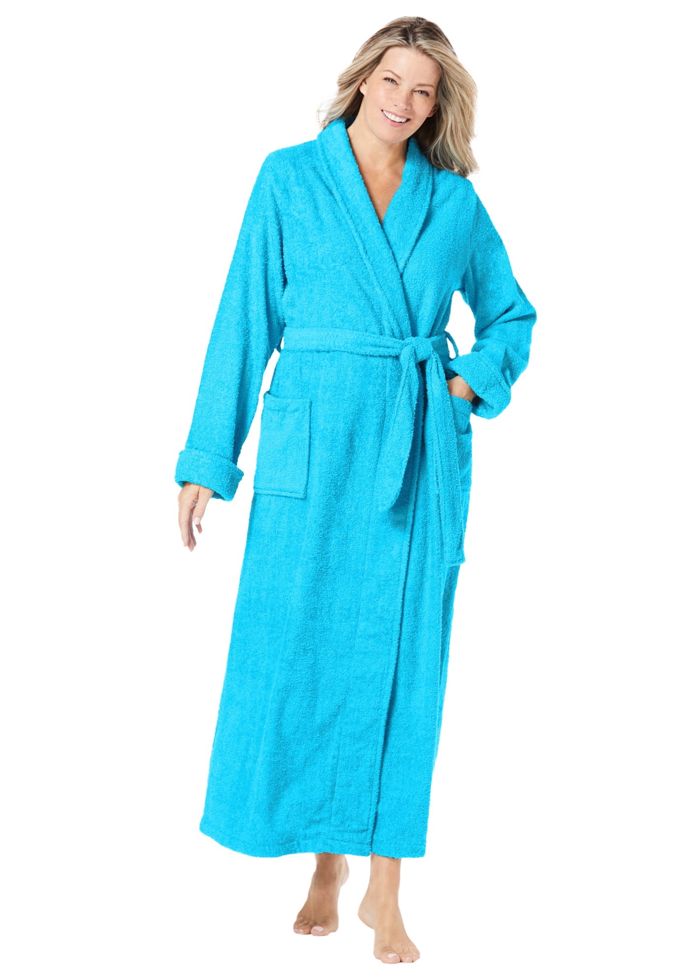 Dreams & Co. Plus Size Long Terry Robe - Walmart.com