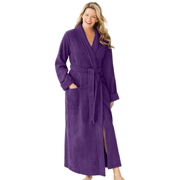 Dreams & Co. Plus Size Long Terry Robe
