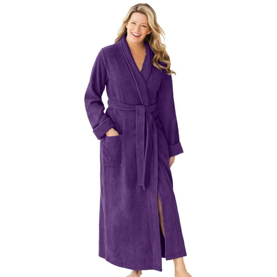Dreams & Co. Plus Size Long Terry Robe
