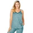 thumbnail image 1 of Dreams & Co. Plus Size Marled Lace-Trim Sleep Tank, 1 of 4