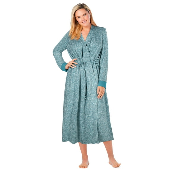 Dreams & Co. Plus Size Marled Long Duster Robe