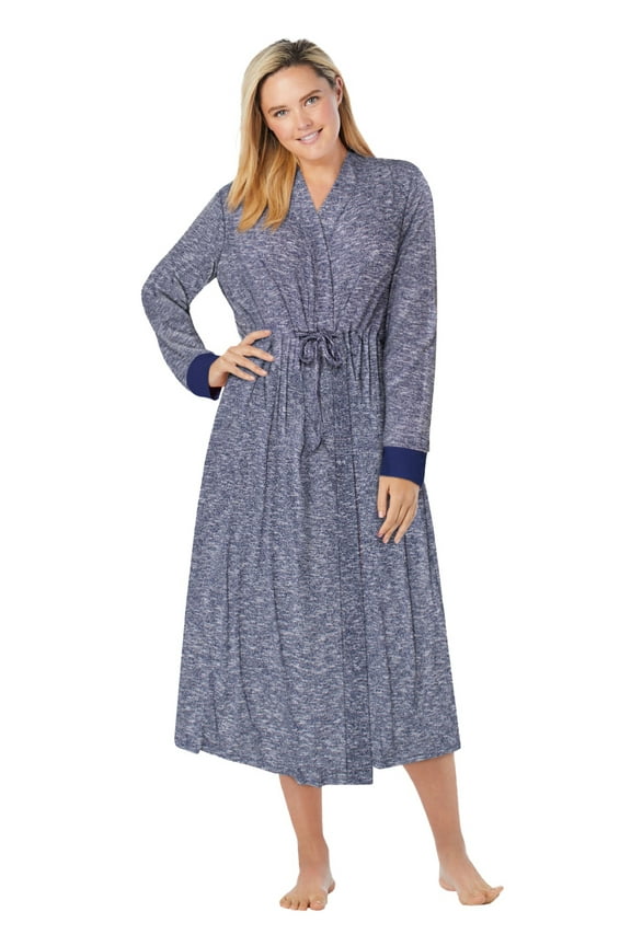 Plus Size Marled Long Duster Robe