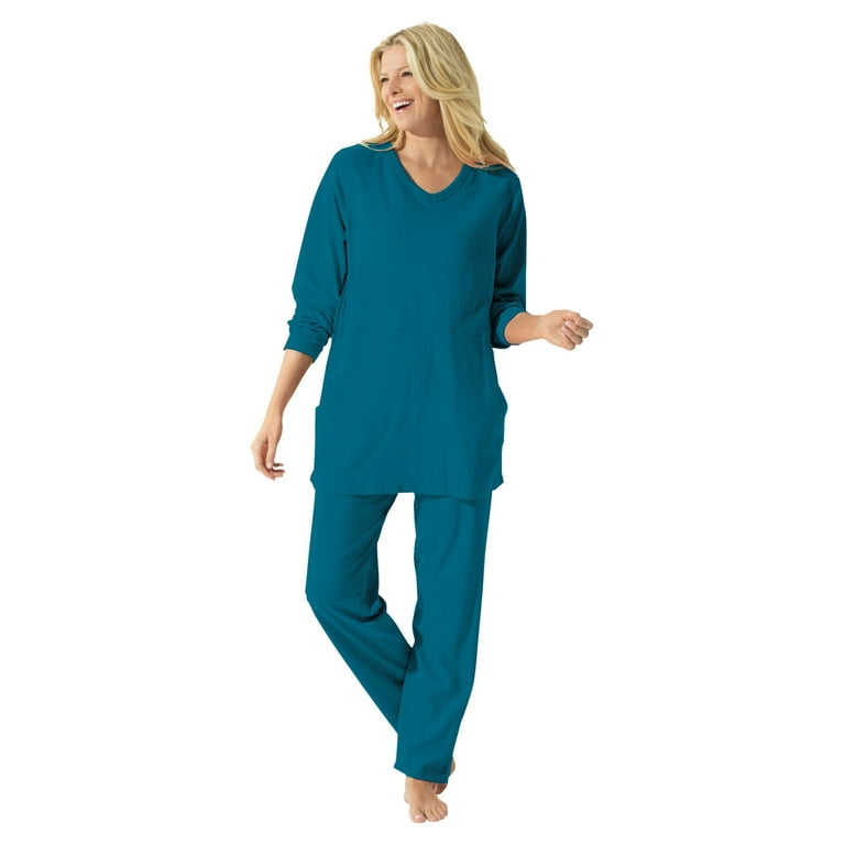 Dreams Co. Women s Plus Size Petite 2 Piece Lounge Set Walmart