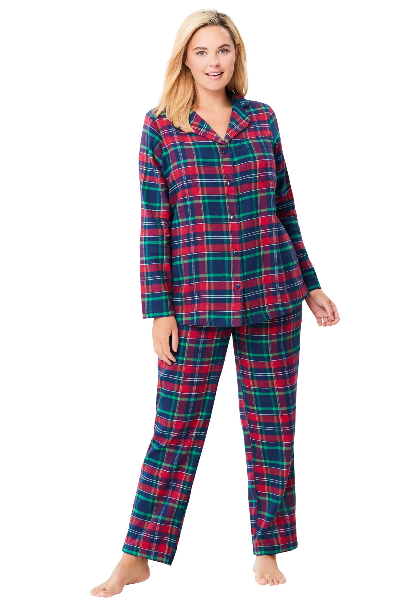 Flannel Cat Print Plus Size Pajama Set – La Cera™