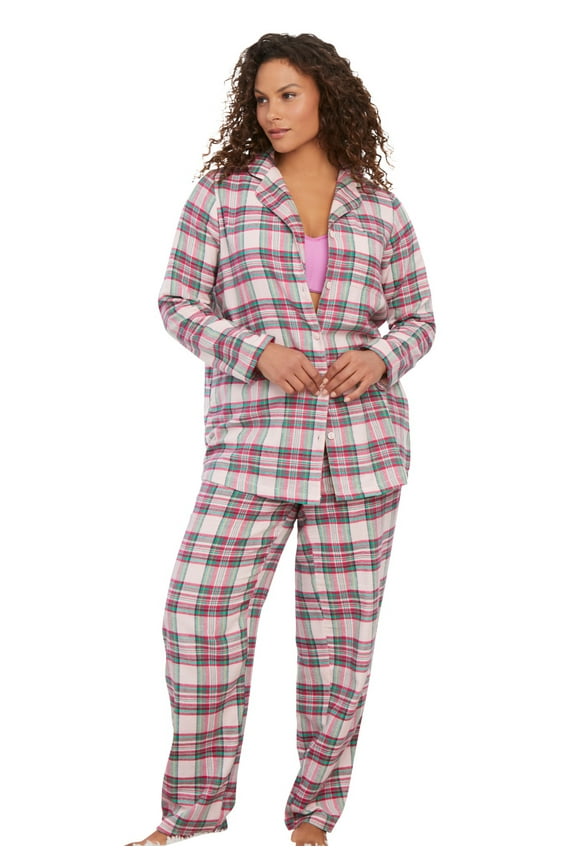 Plus Size Petite Classic Flannel Pajama Set