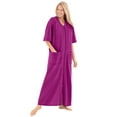 thumbnail image 1 of Dreams & Co. Women's Plus Size Long French Terry Zip-Front Robe (Petite Available), 1 of 6