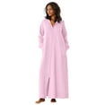 thumbnail image 1 of Dreams & Co. Plus Size Petite Long Hooded Fleece Sweatshirt Robe, 1 of 6