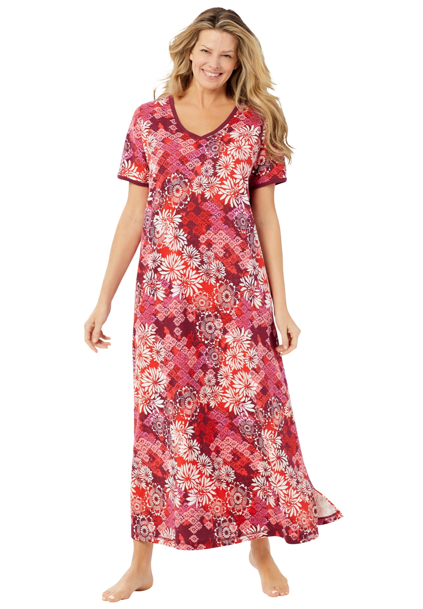 Dreams & Co. Women's Plus Size Petite Long TShirt Dress or Nightgown