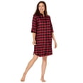 thumbnail image 1 of Dreams & Co. Plus Size Plaid Flannel Button-Front Sleepshirt, 1 of 6