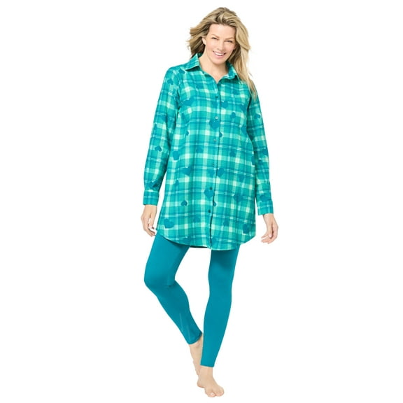 Dreams & Co. Plus Size Plaid PJ Set