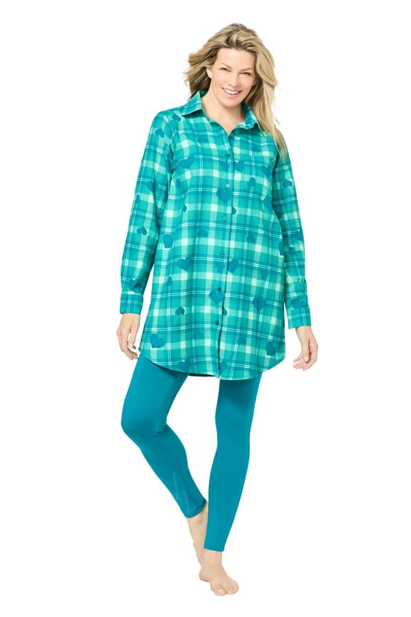 Plus Size Plaid PJ Set