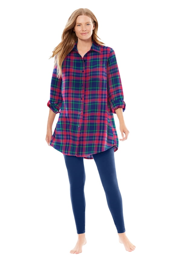 Plus Size Plaid PJ Set