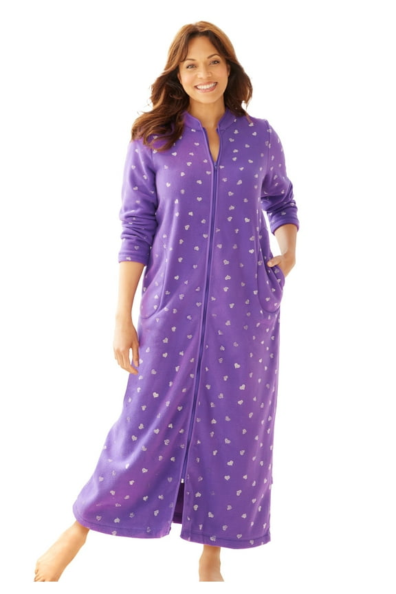 Plus Size Plush Zip-Front Robe