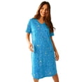 thumbnail image 1 of Dreams & Co. Plus Size V-Neck Short Sleeve Knee-Length Cotton Sleepshirt, 1 of 6