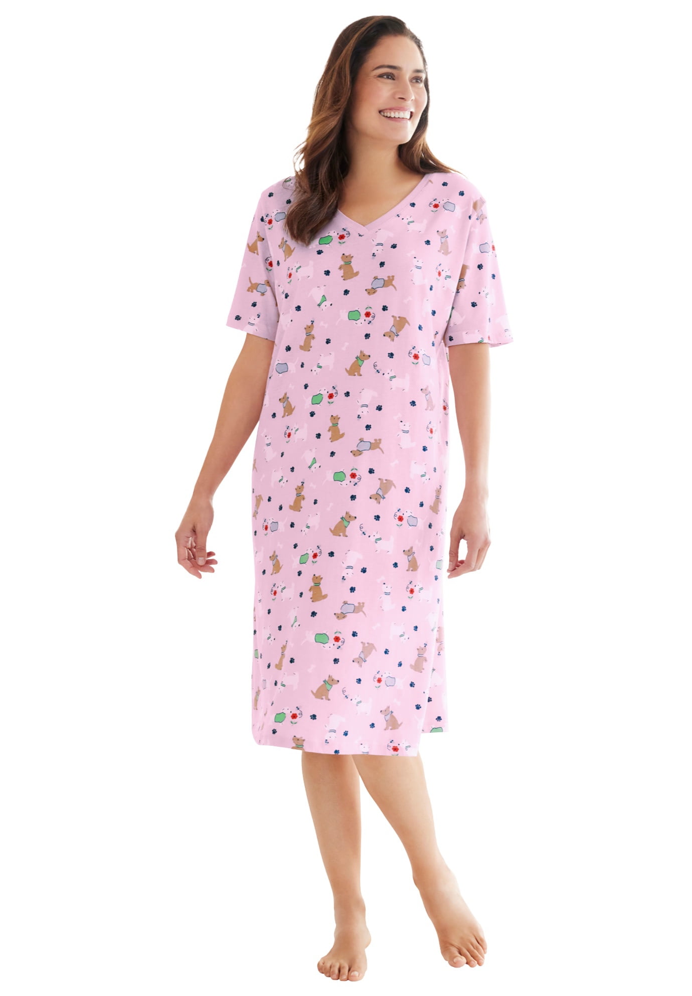 Women Plus Size V Neck Sleep Tshirt