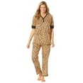 thumbnail image 1 of Dreams & Co. Plus Size Printed Henley PJ Set, 1 of 6