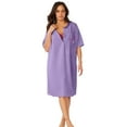 thumbnail image 1 of Dreams & Co. Plus Size Satin Trim Cotton Sleepshirt, 1 of 6