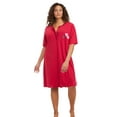 thumbnail image 1 of Dreams & Co. Plus Size Satin Trim Cotton Sleepshirt, 1 of 6
