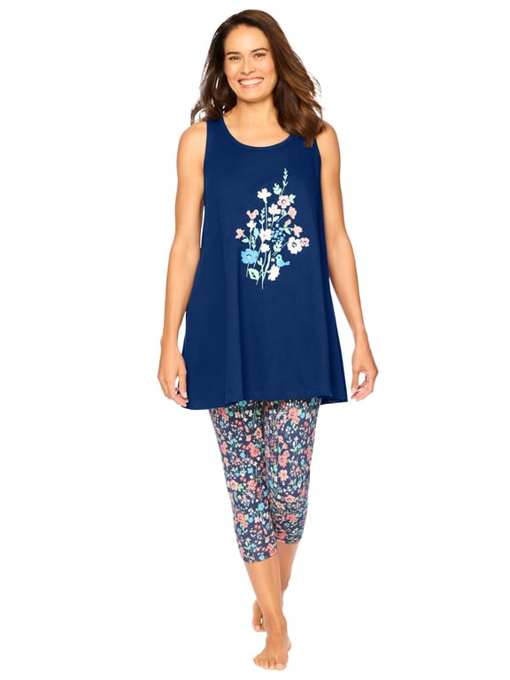 Plus Size Scoopneck Tank & Capri Legging PJ Set