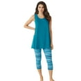 thumbnail image 1 of Dreams & Co. Women's Plus Size Scoopneck Tank & Capri Legging PJ Set, 1 of 6