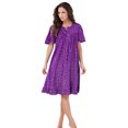 thumbnail image 1 of Dreams & Co. Women's Plus Size Short Floral Print Cotton Gown Pajamas, 1 of 6