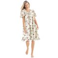 thumbnail image 1 of Dreams & Co. Plus Size Short Floral Print Cotton Gown, 1 of 5