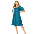 thumbnail image 1 of Dreams & Co. Plus Size Short Floral Print Cotton Gown, 1 of 6