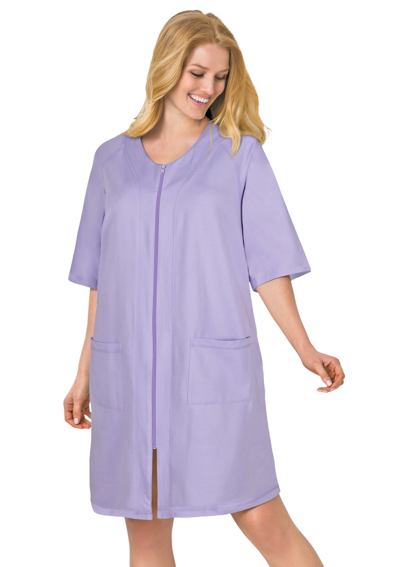 Terry Robes Women Dreams Plus Size Short French Terry Zip