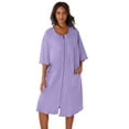 Dreams & Co. Women's Plus Size Short French Terry ZipFront Robe