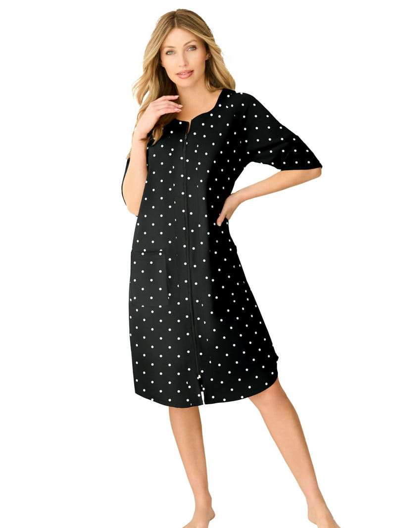 French Terry Cloth Robe Terry Zip Robe Dreams Women's Plus Size