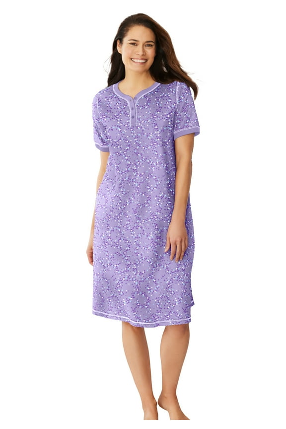 Plus Size Short Henley Sleepshirt