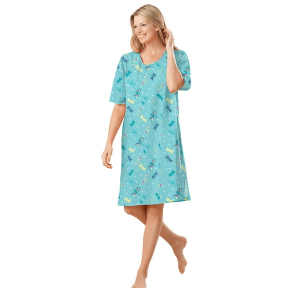 Dreams & Co. Plus Size Short-Sleeve Sleepshirt