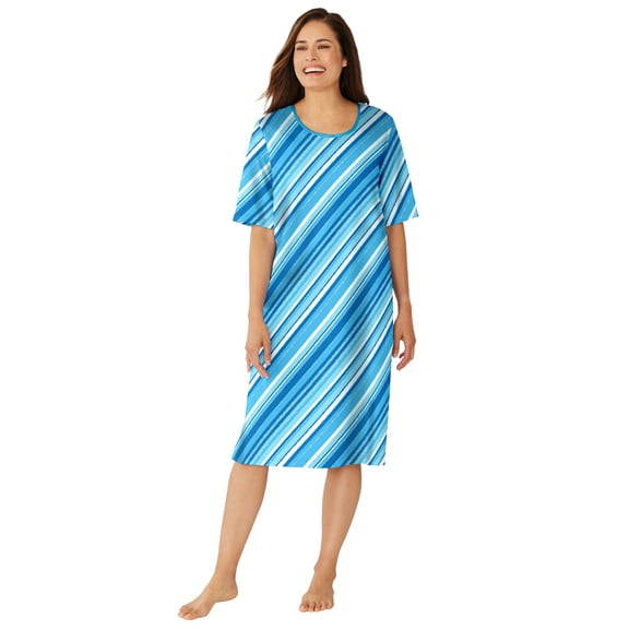 Dreams & Co. Plus Size Short-Sleeve Sleepshirt