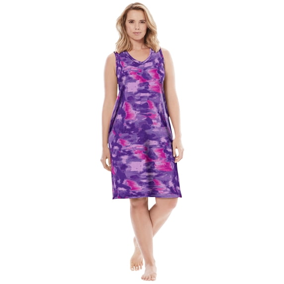 Dreams & Co. Women's Plus Size Short Sleeveless Sleepshirt