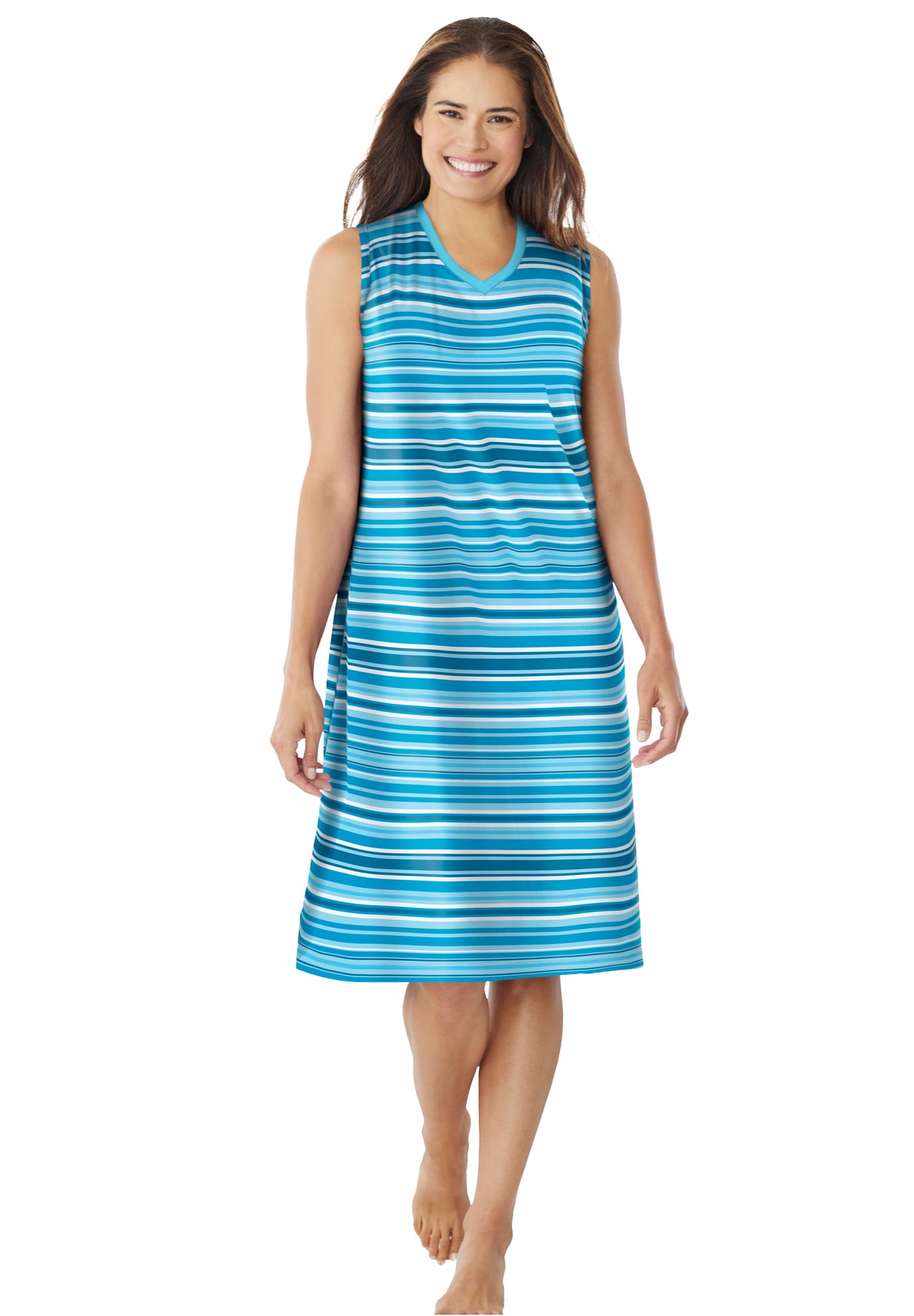 Dreams & Co. Women's Plus Size Short Sleeveless Sleepshirt - Walmart.com