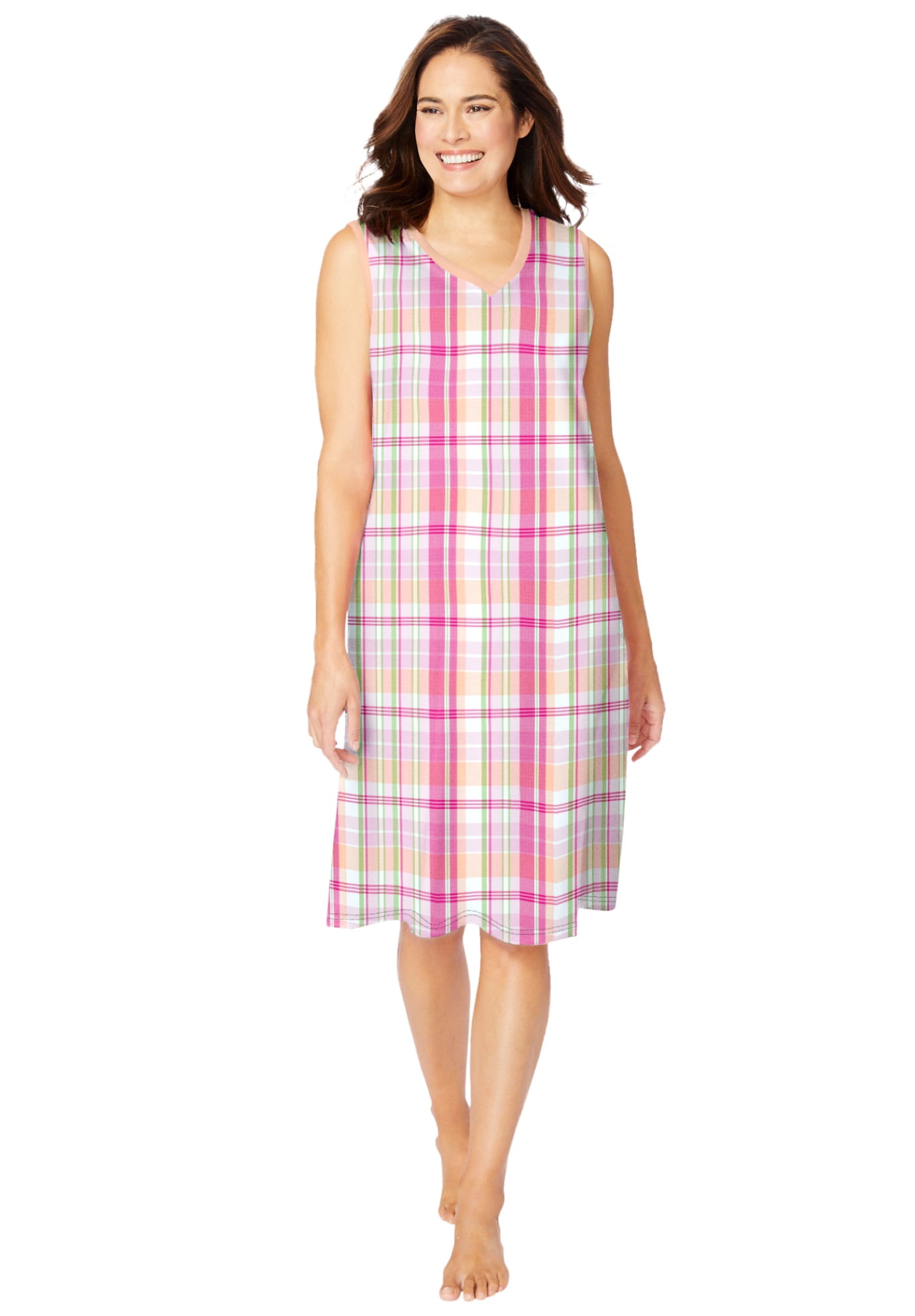 Dreams & Co. Women's Plus Size Short Sleeveless Sleepshirt - Walmart.com