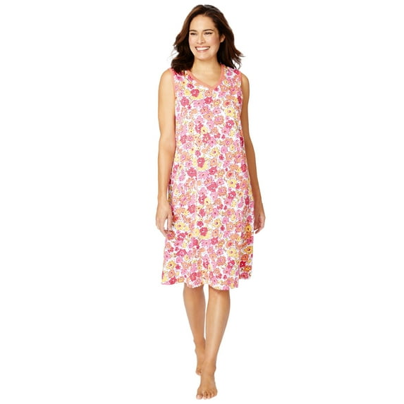Dreams & Co. Plus Size Short Sleeveless Sleepshirt