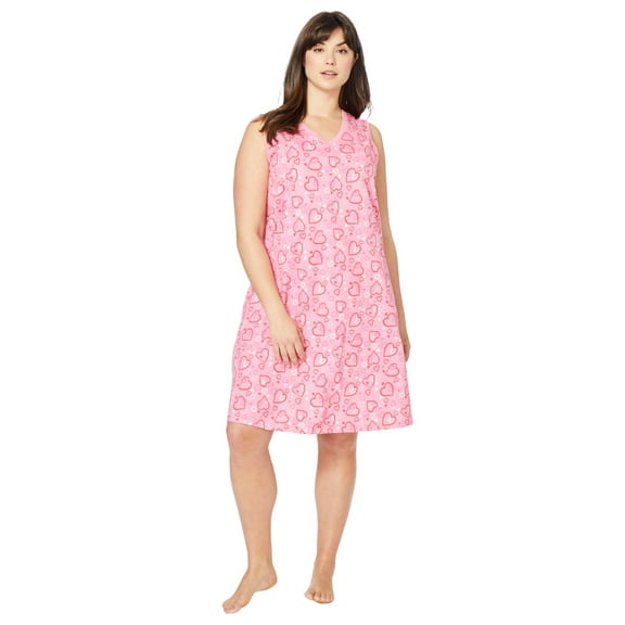 Dreams & Co. Plus Size Short Sleeveless Sleepshirt