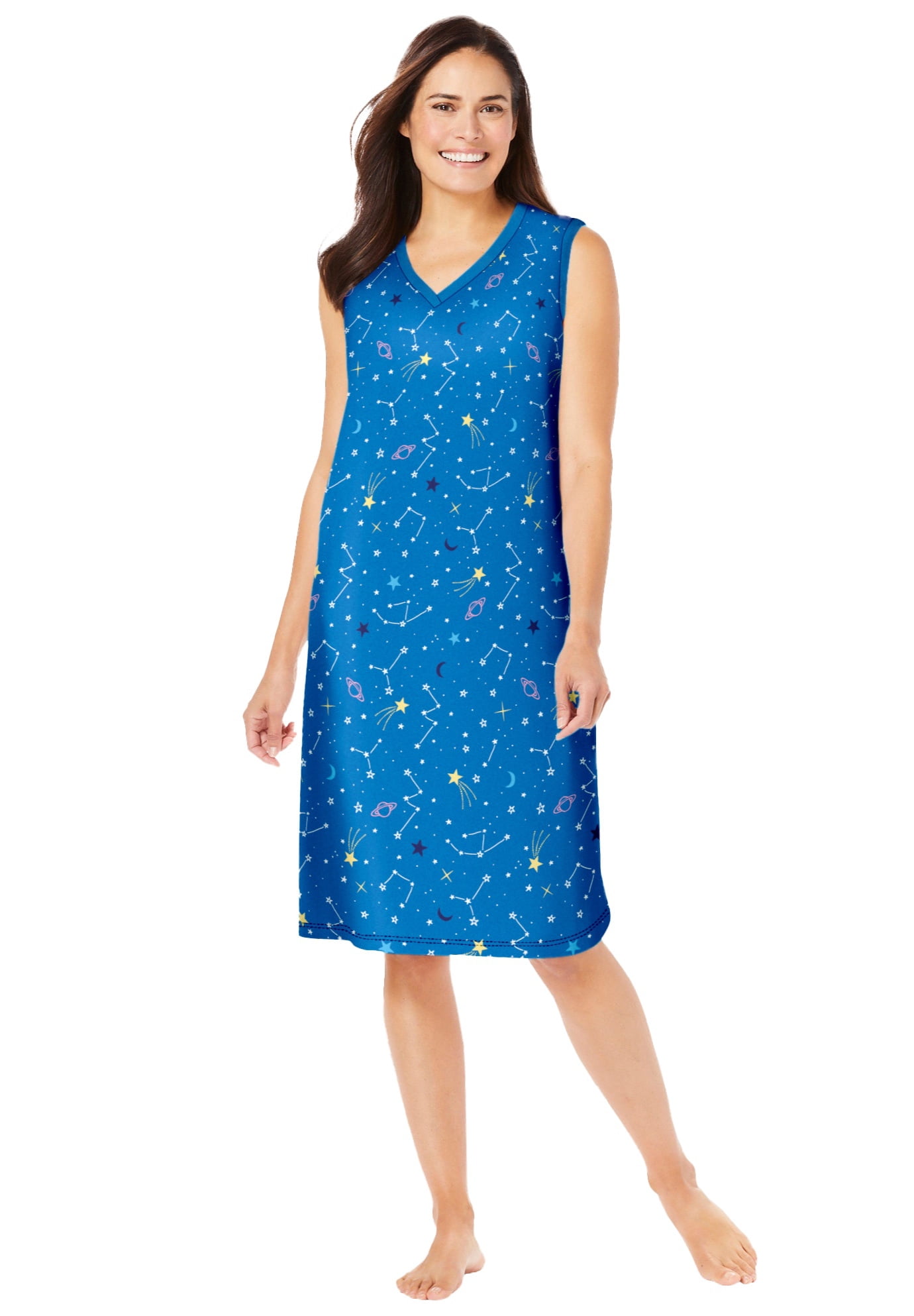 Dreams & Co. Women's Plus Size Short Sleeveless Sleepshirt - Walmart.com