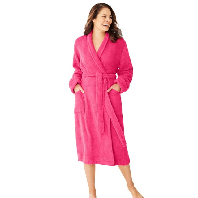 Dreams & Co. Women's Plus Size Short Terry Robe Robe