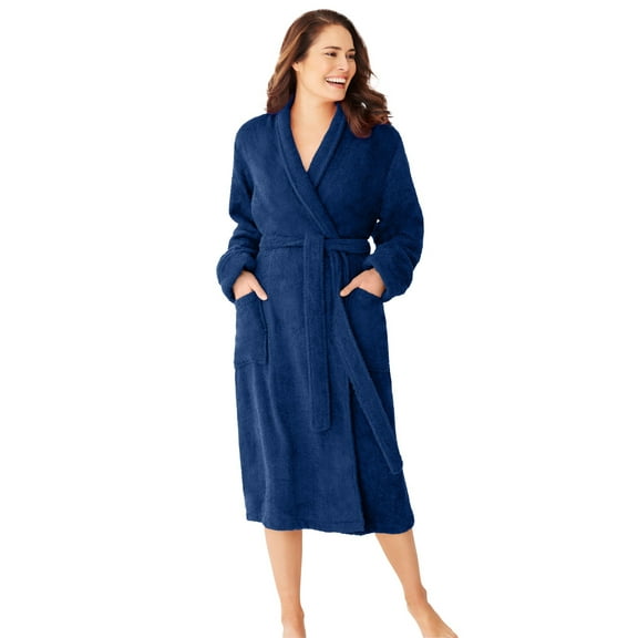 Dreams & Co. Plus Size Short Terry Robe