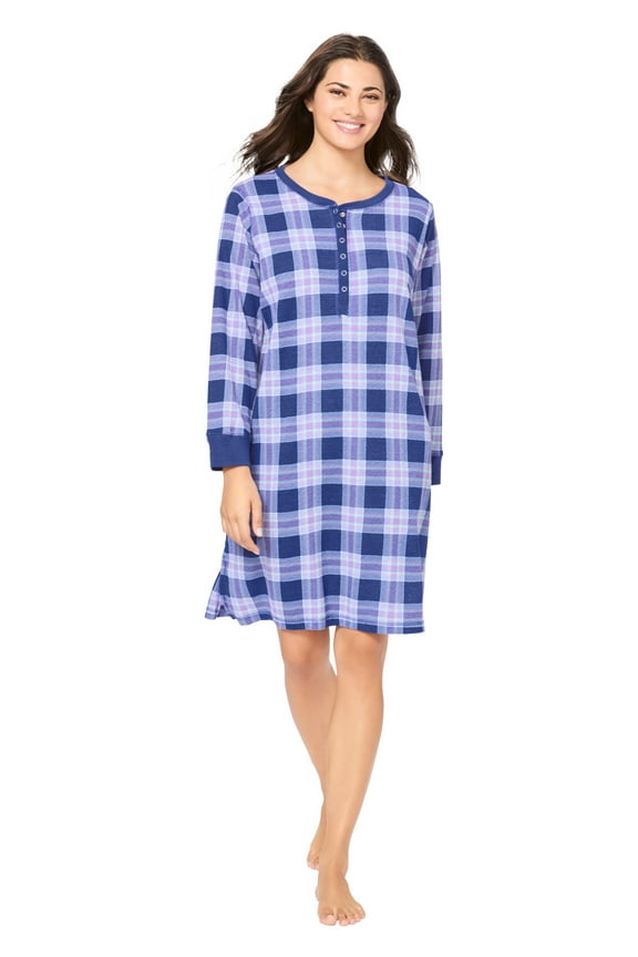 Plus Size Thermal Henley Sleepshirt