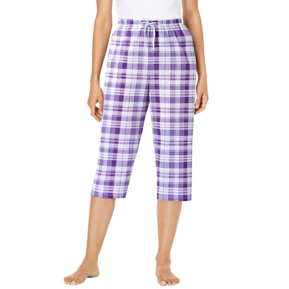 Dreams & Co. Plus Size Woven Sleep Capri Pant