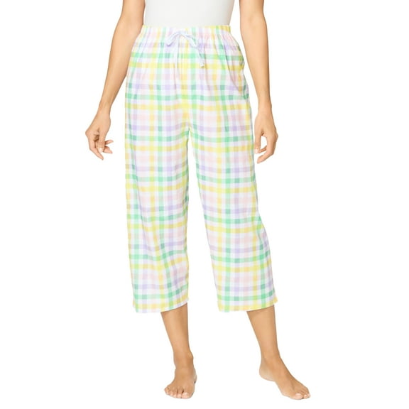 Dreams & Co. Plus Size Woven Sleep Capri Pant