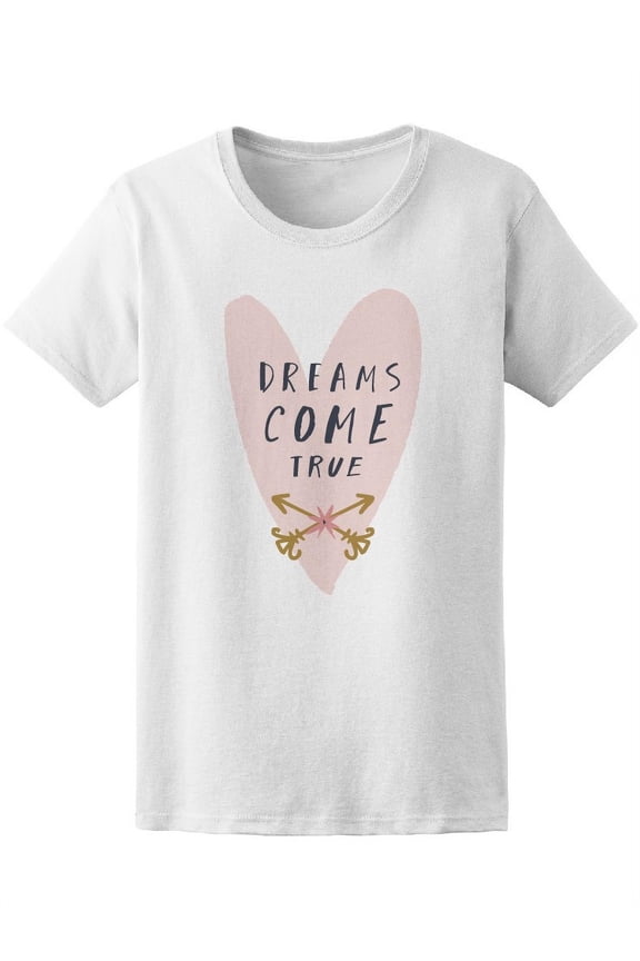 Dreams Come True Boho Pink Heart T-Shirt Women -Image by Shutterstock, Female XX-Large