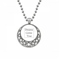 thumbnail image 1 of Dreams Come True Inspirational Quote Necklaces Pendant Retro Moon Stars Jewelry, 1 of 4