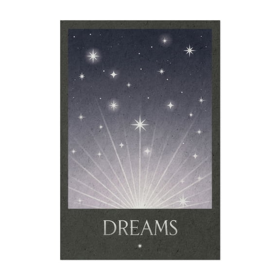 Dreams - Digital Art Stars Night Sky Cosmic Quote Inspirational Mystical Unframed Wall Art Print 32 x 48 inches